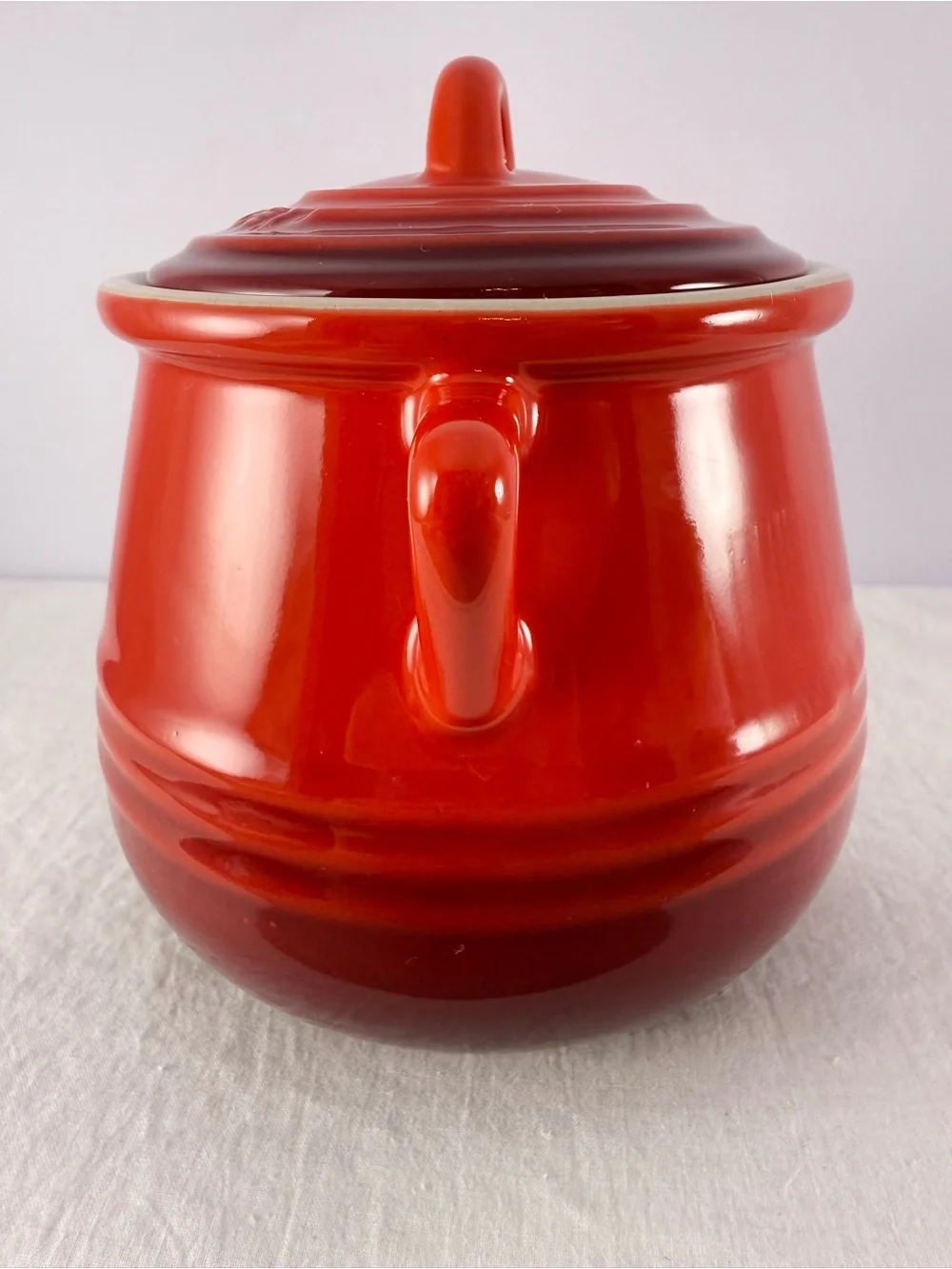 Le Creuset Red Ombré/Cerise Stoneware Mini Bean Pot with Lid
